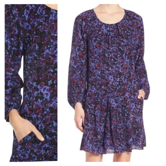 Rebecca Taylor Silk Long Sleeve Dress Size 0 Pockets - Picture 5 of 16